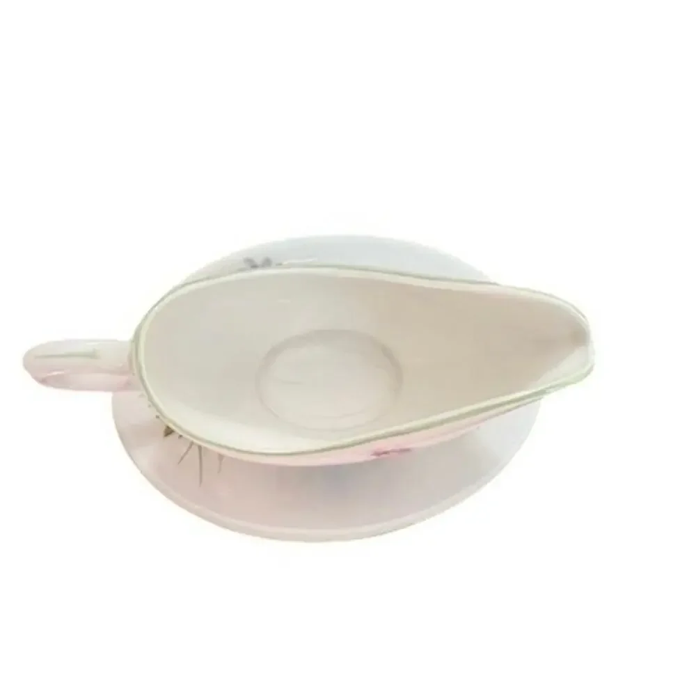 Staffordshire Mini Gravy Boat & Plate Wildflowers Sauce Cottagecore Farmhouse
